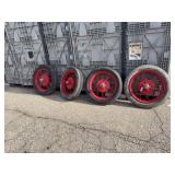 (4) 4.40/5.50-21 Lucas tires on Ford rims