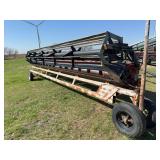 1996 Case IH 30 ft Ridgid grain platform, Model 1010, extra sickle, Ser #JJC0202949, w/shop-built header trailer