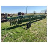 John Deere 400 Rotary Hoe, 32 ft, on 3pt w/transports, tires worn (cannot be pulled)