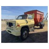 1980 Chevrolet C60 truck, 366 gas engine, 4&2 speed, saddle tank, 900x20 tires w/ Killbros 350 Gravity Flow Grain Bed w/E-Z Trail 16 ft hydraulic powered discharge auger, miles unknown