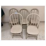 Set of Five Painted Wood Spindle Back Chairs