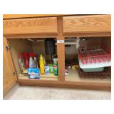 Dish Drying Rack and Household Cleaning Supplies
