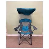 Teal chair with overhead,hang