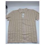 Extra large, COOFANDY knitted beige button up