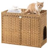 SETVSON Cat Litter Box Enclosure Furniture, Handwo