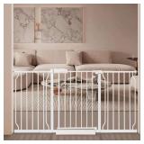 Extra Wide Baby Gate with Door Pressure Mounted 57