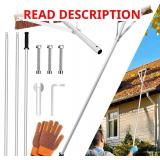 Leaf Roof Brush with Gloves, Roof Rake Remove Leav