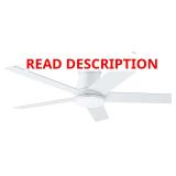 wurzee 52" Ceiling Fan with Light, White,6 Speeds