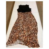 Black and cheetah large women s dress