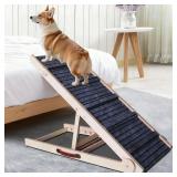 ZJSF Foldable Dog Ramp for High Bed, Wooden Dog St