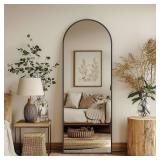 Antok 56" x15  Arched Full Length Floor Mirror, Bl