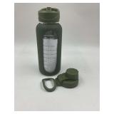 Dark green water bottle