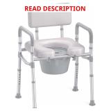 HOMLAND Bedside Commode with Padded Seat and Backr