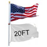 Yeshom 20ft Telescopic Flag Pole Kit with 3