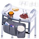 BAGSFY Clear Walker Tray Table with Cup Holder & S