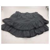 L women s black ruffle skirt