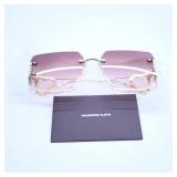 Heart-Embellished Square Sunglasses