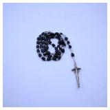 Black Bead Rosary with Crucifix