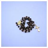 Tiger Eye Rosary with Gold Cross
