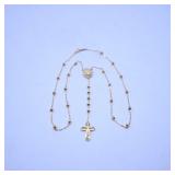 Gold Rosary Necklace with Crucifix