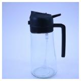Glass Syrup Dispenser with Black Lid