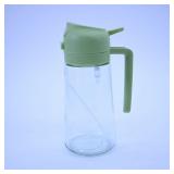 Glass Oil Dispenser with Green Lid
