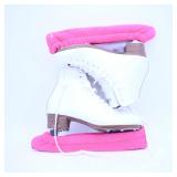 White Figure Skates with Pink Guards