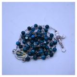 Blue Bead Rosary with Crucifix