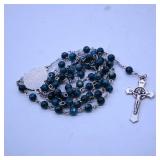 Blue Bead Rosary with Crucifix