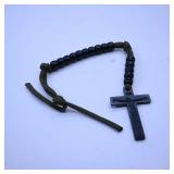 Black Bead Paracord Rosary