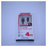 Mobilcharge 4FT Type-C USB Cable