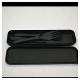 Black Travel Cutlery Set with Case