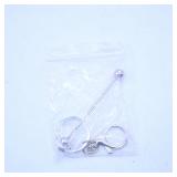 Silver Tone Keychain Ring Set