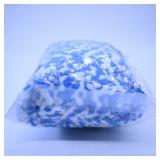 Blue and White Knitted Blanket