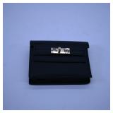 Black Leather Wallet with Clasp