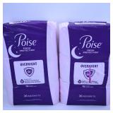 Poise Overnight Pads 36 Count (2 Packs)