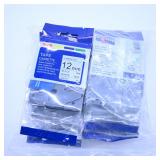 Laminated Tape Cassette 12mm Black on White