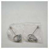Silver Tone Industrial Barbell Keychains