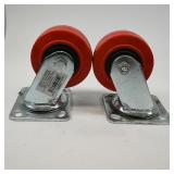 4x2 Swivel Caster Wheels with Red Polyurethane