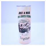 Fishing-Themed Tumbler with Knot Guide