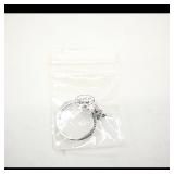 Silver Ring with Pink Stone, Size 8
