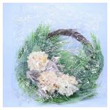 Floral Wreath with Greenery and Hydrangeas