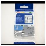 Laminated Tape Cassette 12mm Black on White Set...