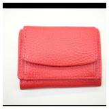 Red Leather Tri-Fold Purse