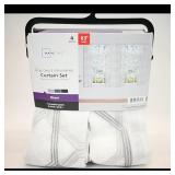 Mainstays Gray Geo Embroidered Curtain Set