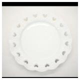 White Ceramic Plate with Heart Cutouts