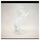 White Rearing Horse Figurine