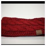 C.C Cable Knit Headband in Red
