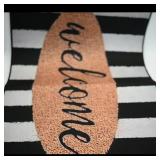Welcome Rug with Striped Design