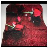Set of 3 Red Rose Bathroom Rugs